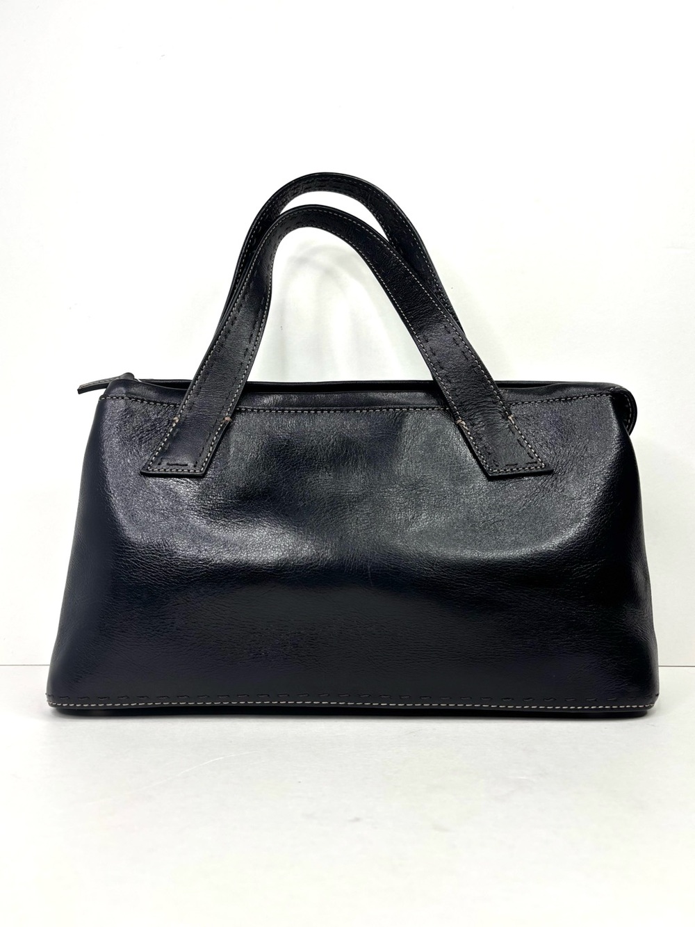 FOSSIL Classic Black Pebbled Leather Top-Handle Sedona Satchel ZB9095